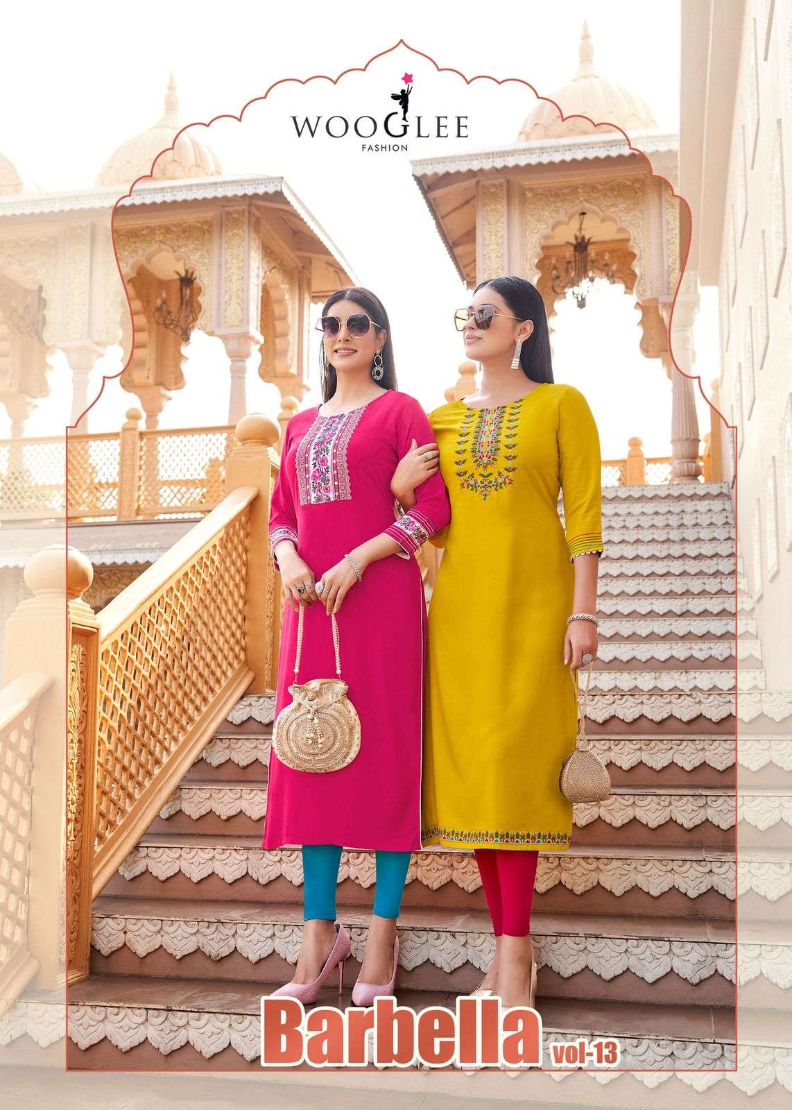 WOOGLEE BARBELLA VOL-13 2084 TO 2089 SERIES PURE RAYON DRESSES-00014