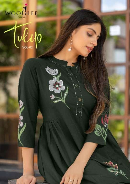 WOOGLEE TULIP VOL-02 PURE RAYON CO-ORD SET-00014