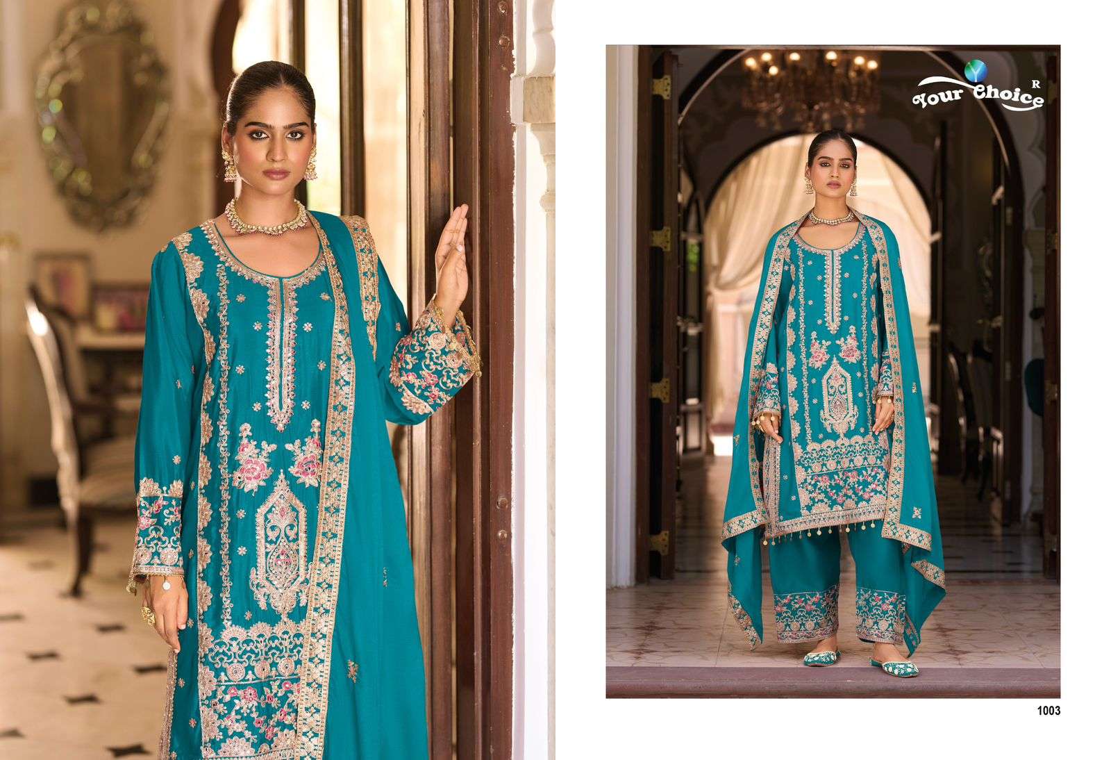 YOUR CHOICE FARASI GOLD VOL-01 HEAVY CHINON EMBROIDERY DRESSES-00028