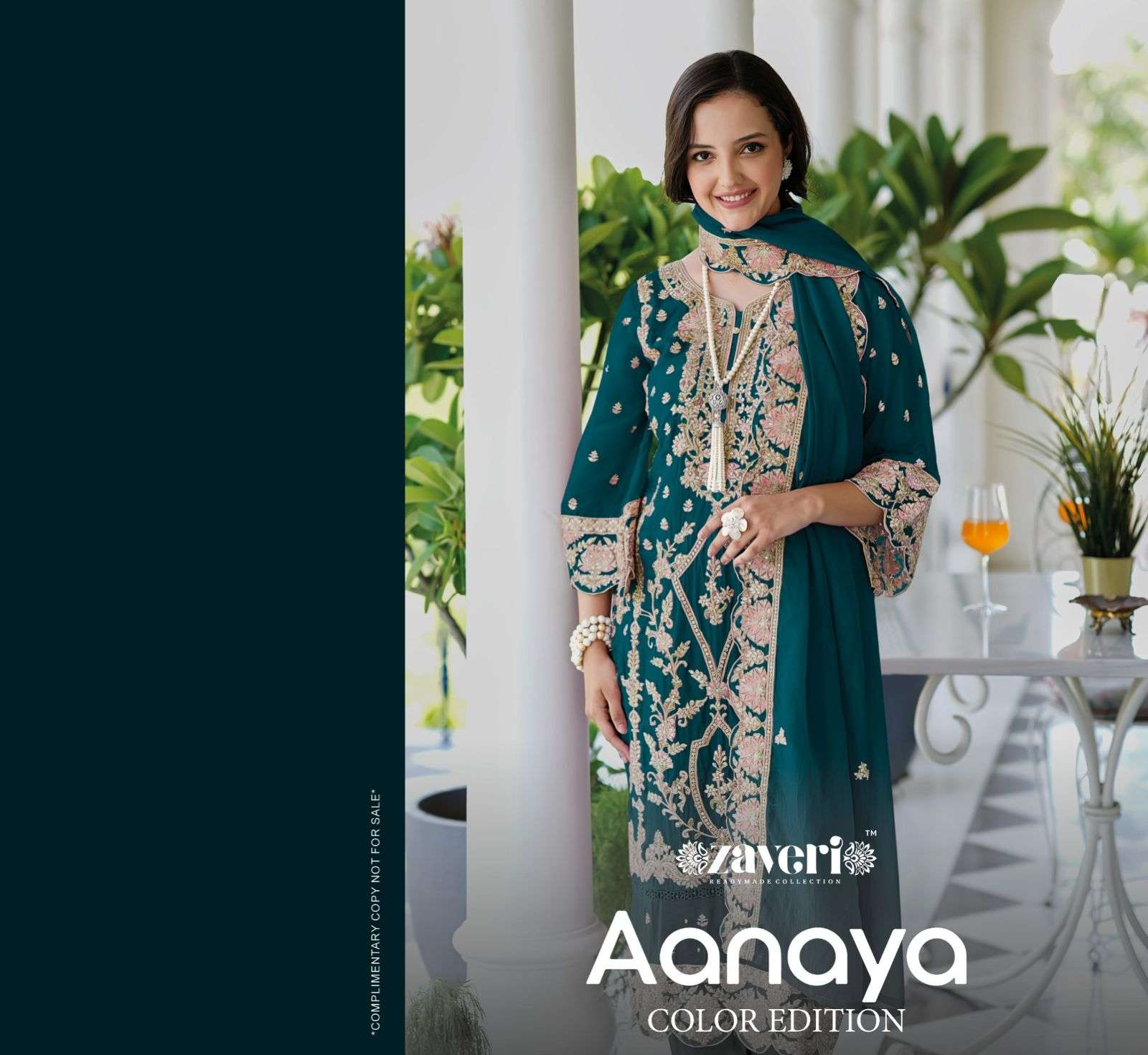 ZAVERI AANAYA 1592 TO 1595 SERIES PURE ORGANZA EMBROIDERY PRINTED PAKISTANI DRESSES-00289