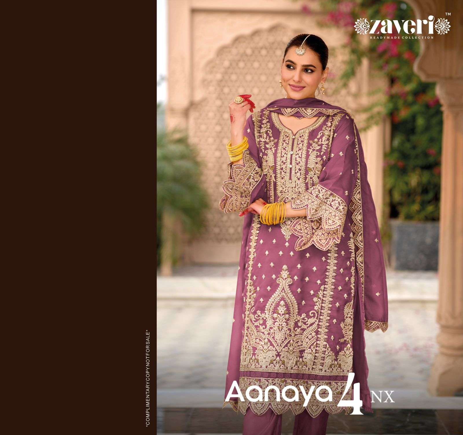 ZAVERI AANAYA VOL-4 NX 1411 TO 1414 SERIES PURE ORGNZA EMBROIDERY PRINTED DRESSES-00289
