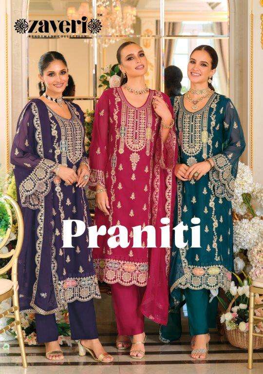 ZAVERI PRANIT 1898 TO 1900 SERIES PURE ORGANZA EMBROIDERY DRESSES-00289