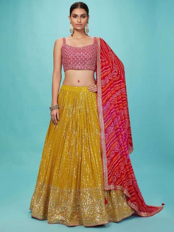 ZEEL CLOTHING VOL-28 SERIES PURE GEORGETTE EMBROIDERY PRINTED LEHENGAS-00139