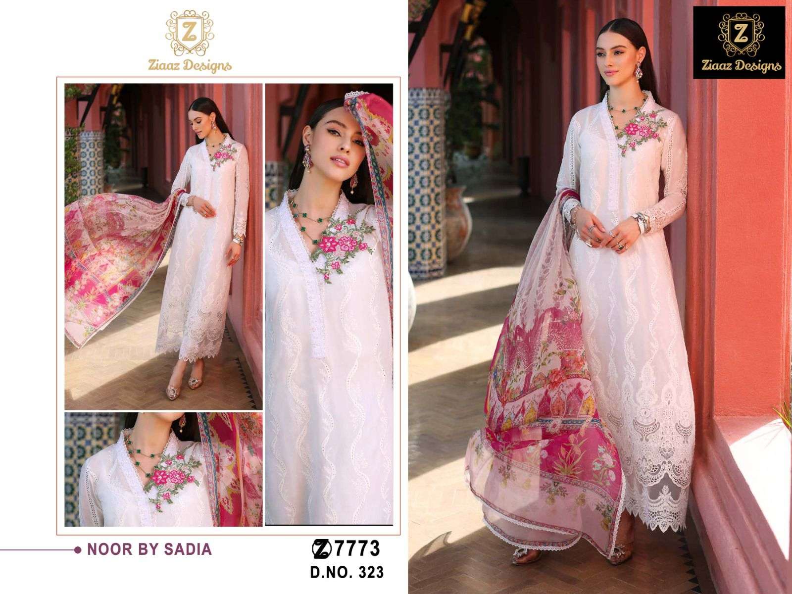 ZIAAZ 323 PURE RAYON EMBROIDERY PAKISTANI DRESS-00201