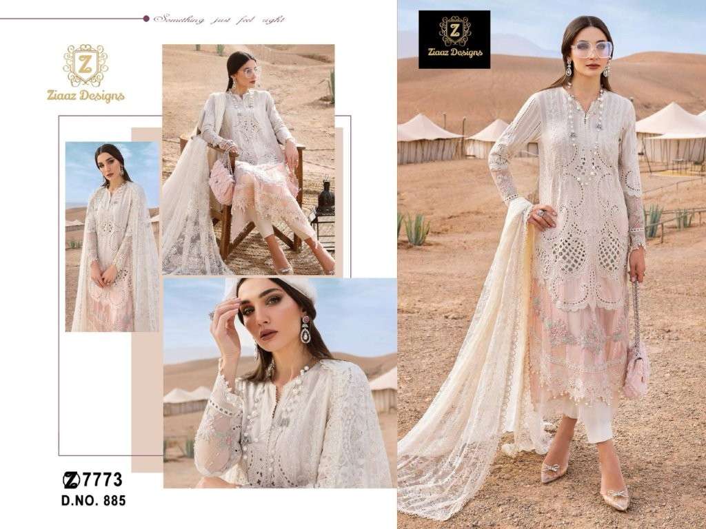 ZIAAZ 885 COLOUR DESIGNER HEAVY COTTON EMBROIDERY PAKISTANI DRESS-00071