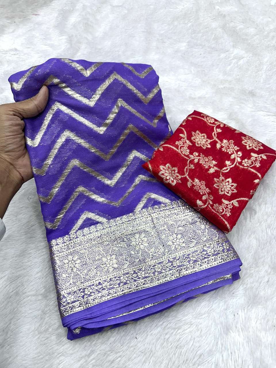 ZIKZAK BY ASLIWHOLESALE DESIGNER PURE VISCOSE GEORGETTE SAREES-00268