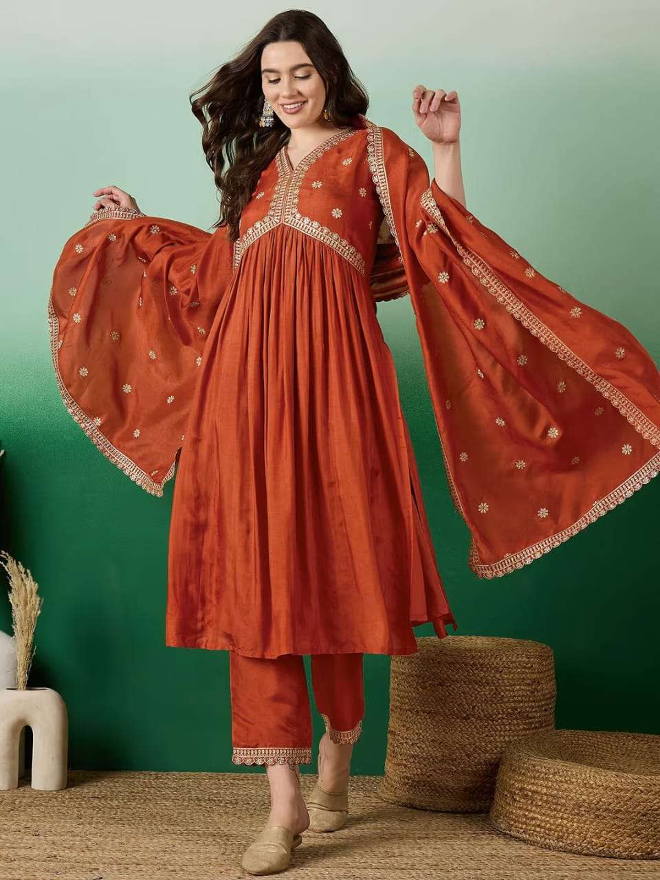 124 SERIES BY ASLIWHOLESALE DESIGNER PURE MUSLIN SILK EMBROIDERY PRINTED DRESSES-00293