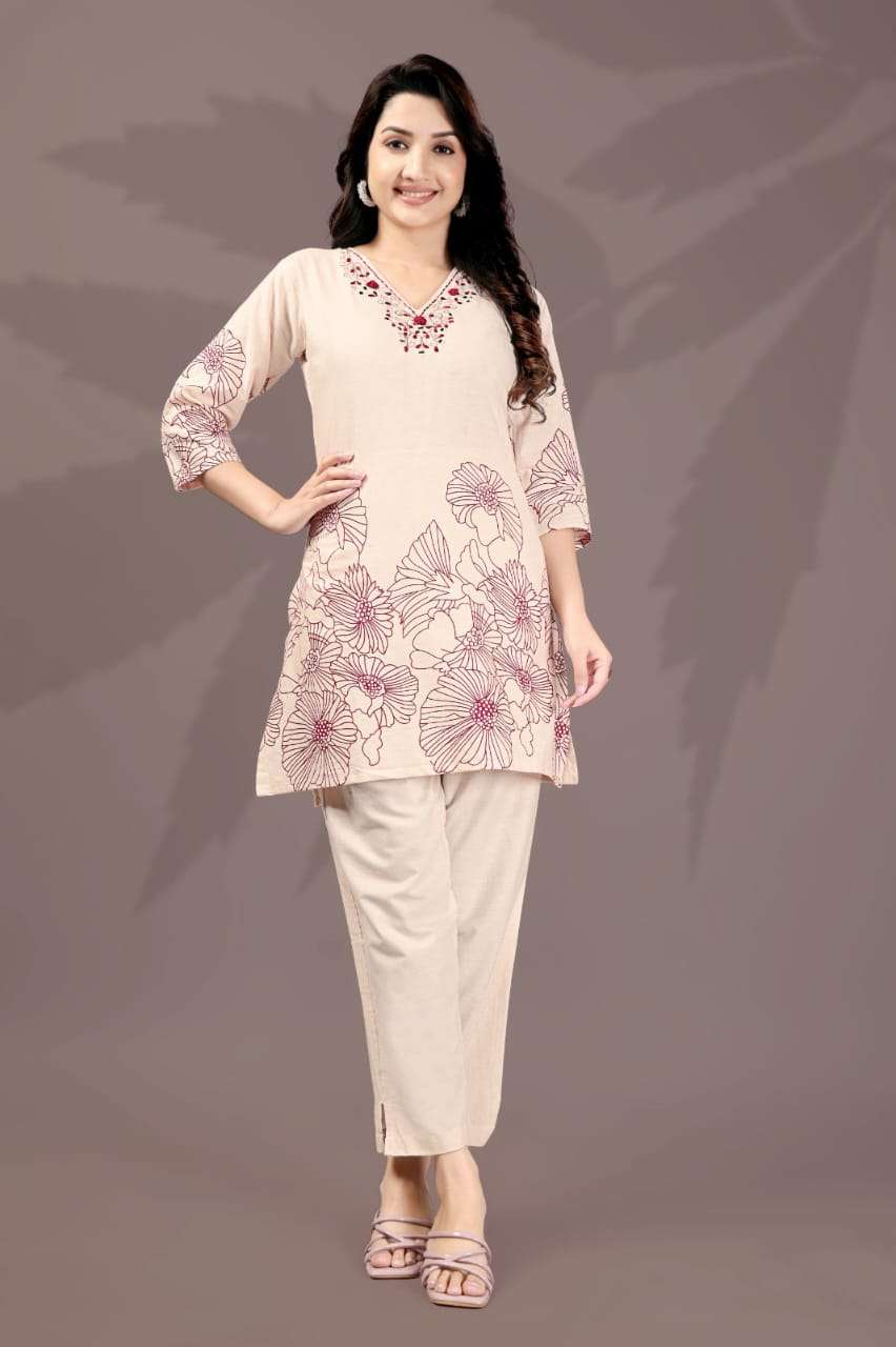 132 SERIES BY ASLIWHOLESALE DESIGNER PURE COTTON PRINTED CO-ORD SET-00293