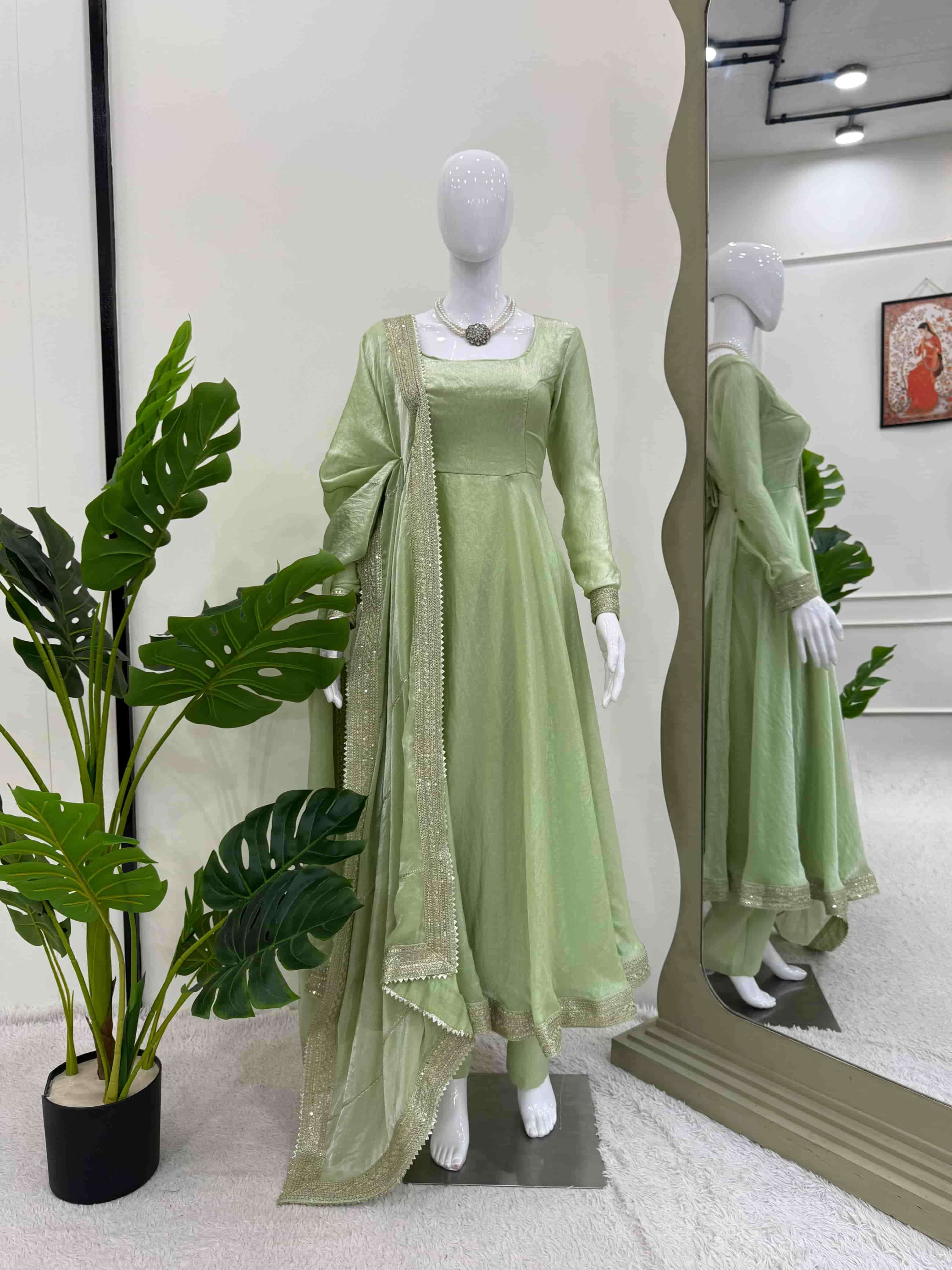 1522 HIT COLOUR BY ASLIWHOLESALE DESIGNER PURE SILK EMBROIDERY DRESSES-00241