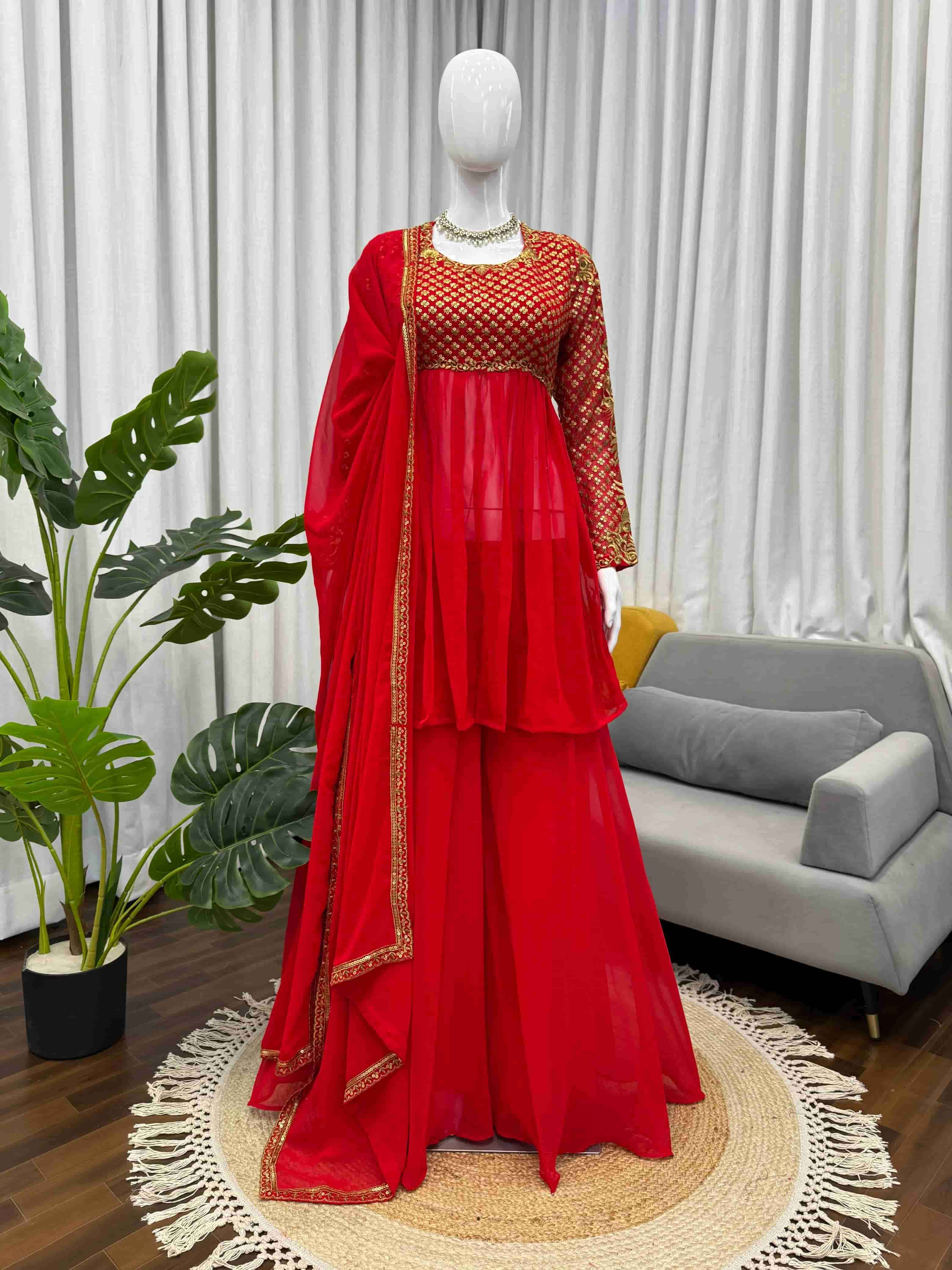 1524 HIT COLOUR BY ASLIWHOLESALE DESIGNER PURE GEORGETTE EMBROIDERY DRESSES-00241
