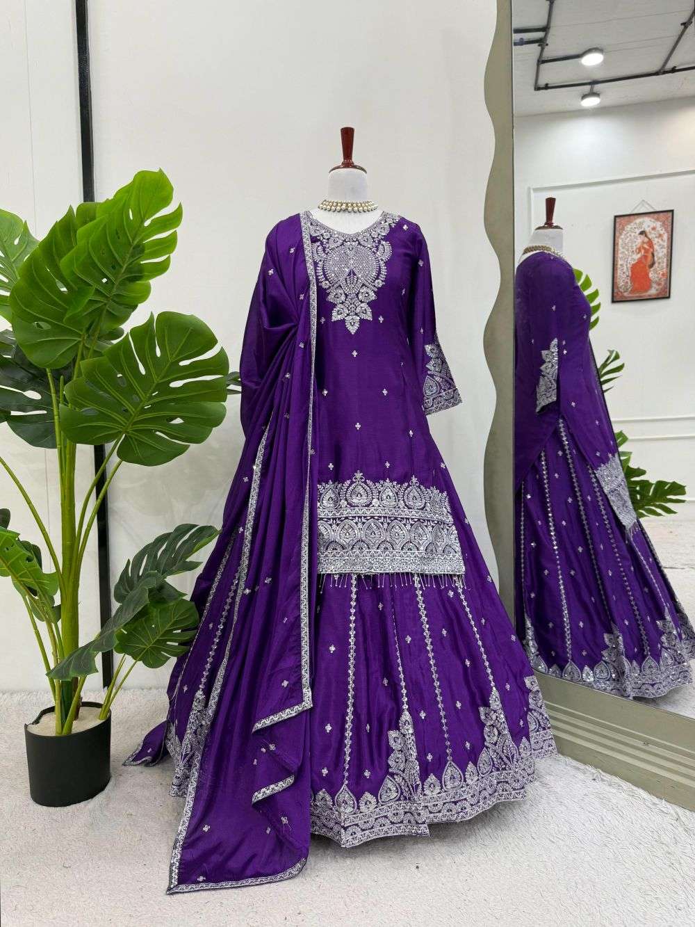 1525 HIT COLOUR BY ASLIWHOLESALE DESIGNER PURE CHINON SILK EMBROIDERY LEHENGAS-00241