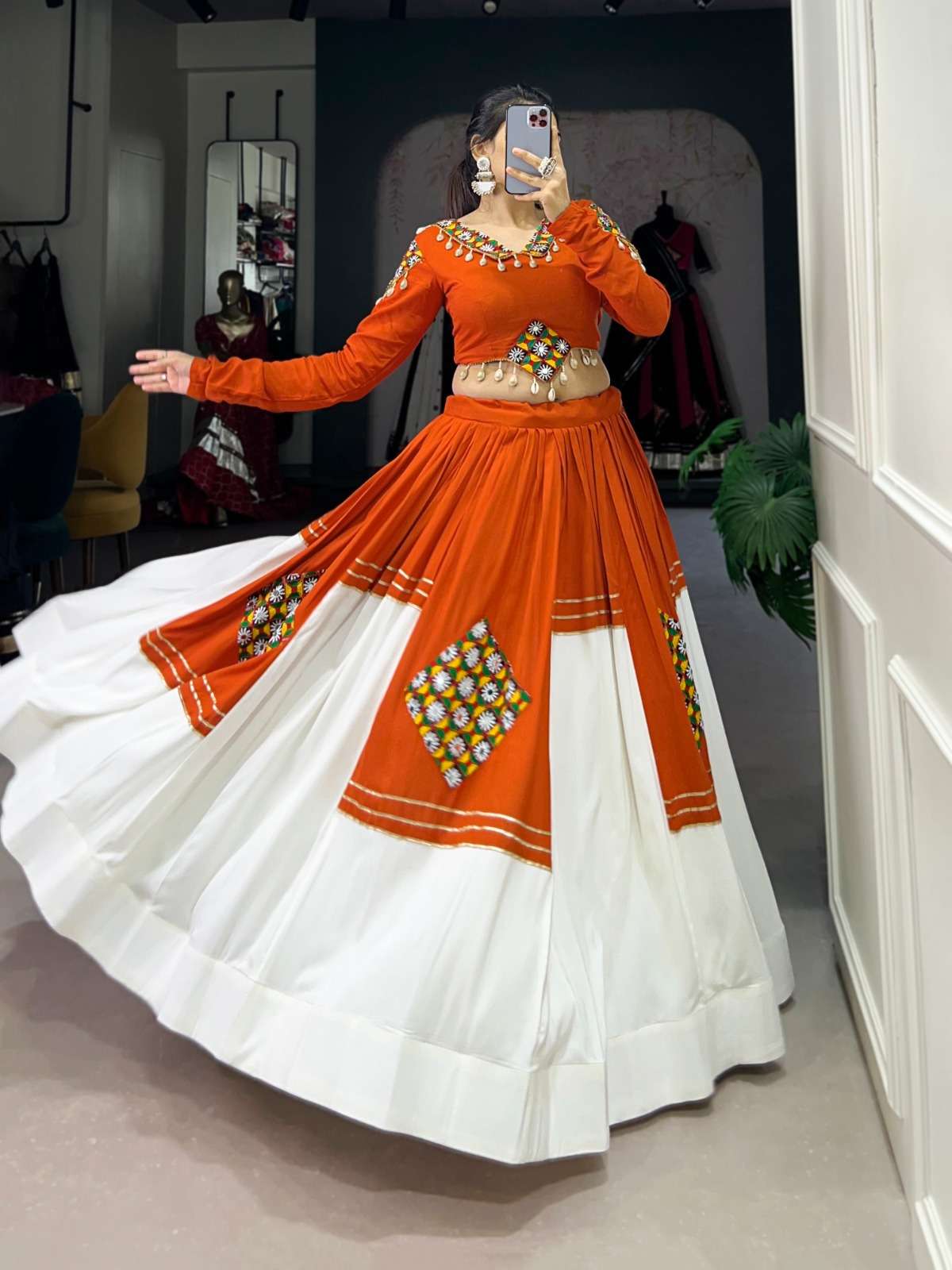 1678 COLOUR BY ASLIWHOLESALE DESIGNER PURE RAYON NAVRATRI LEHENGA-00195