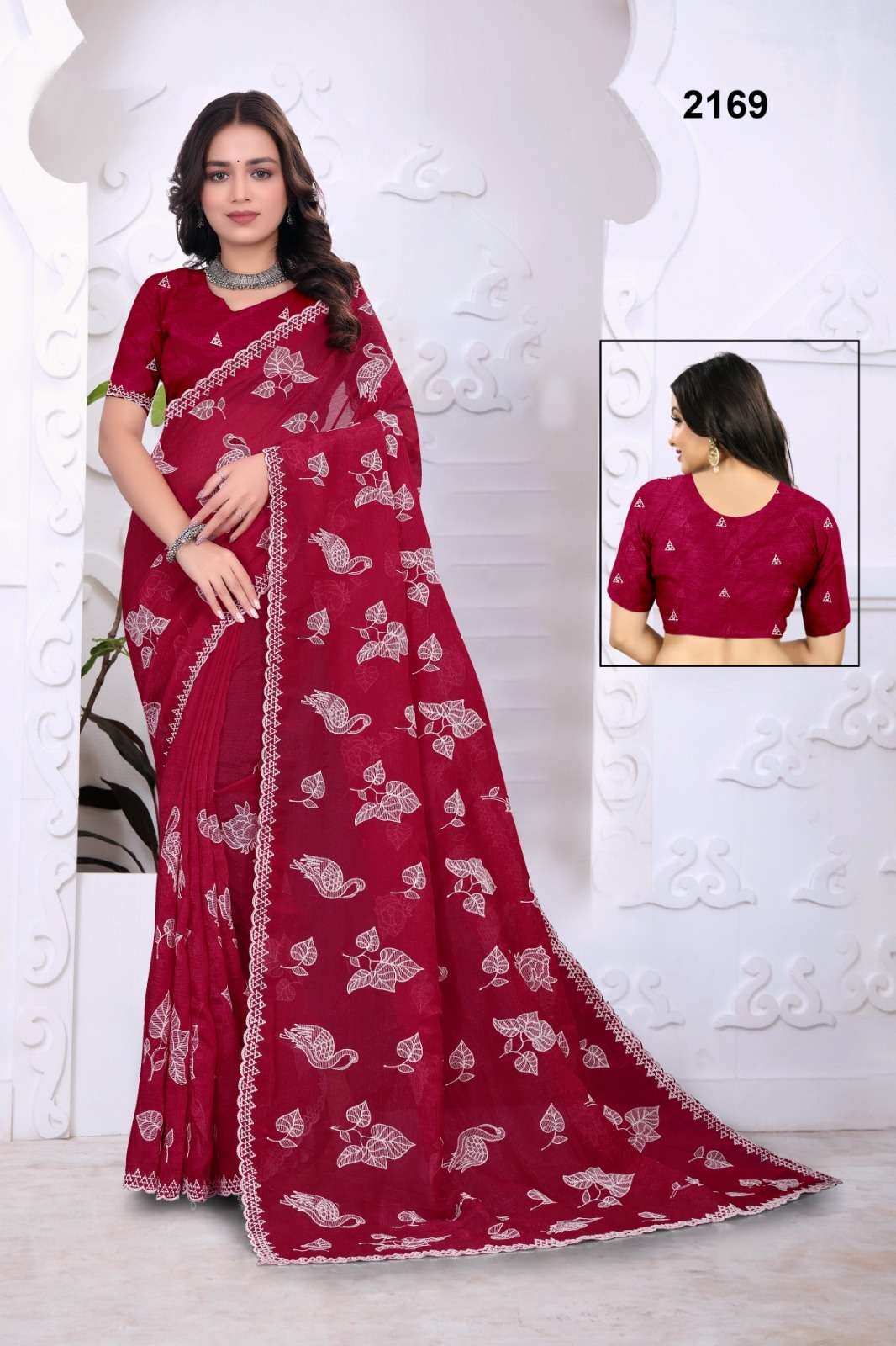 2169 COLOUR BY ASLIWHOLESALE DESIGNER PURE CRUNCY FANCY EMBROIDERY SAREES-00103