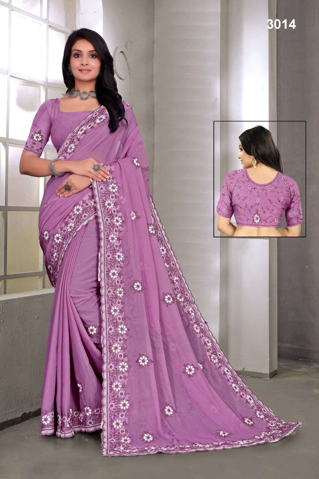 3014 COLOUR BY ASLIWHOLESALE DESINGER PURE GEORGETTE EMBROIDERY PRINTED SAREES-00103