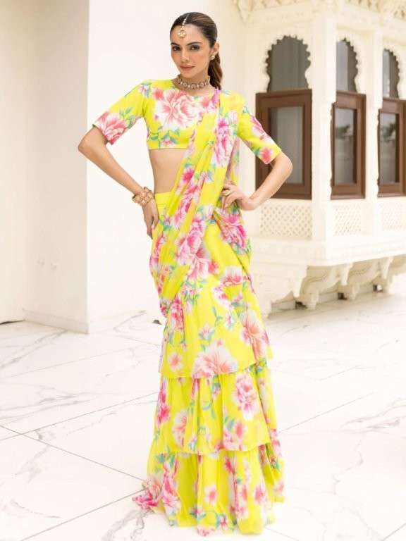 36 DESIGN BY ASLIWHOLESALE DESIGNER PURE FAUX GEORGETTE PRINTED SAREES-00287