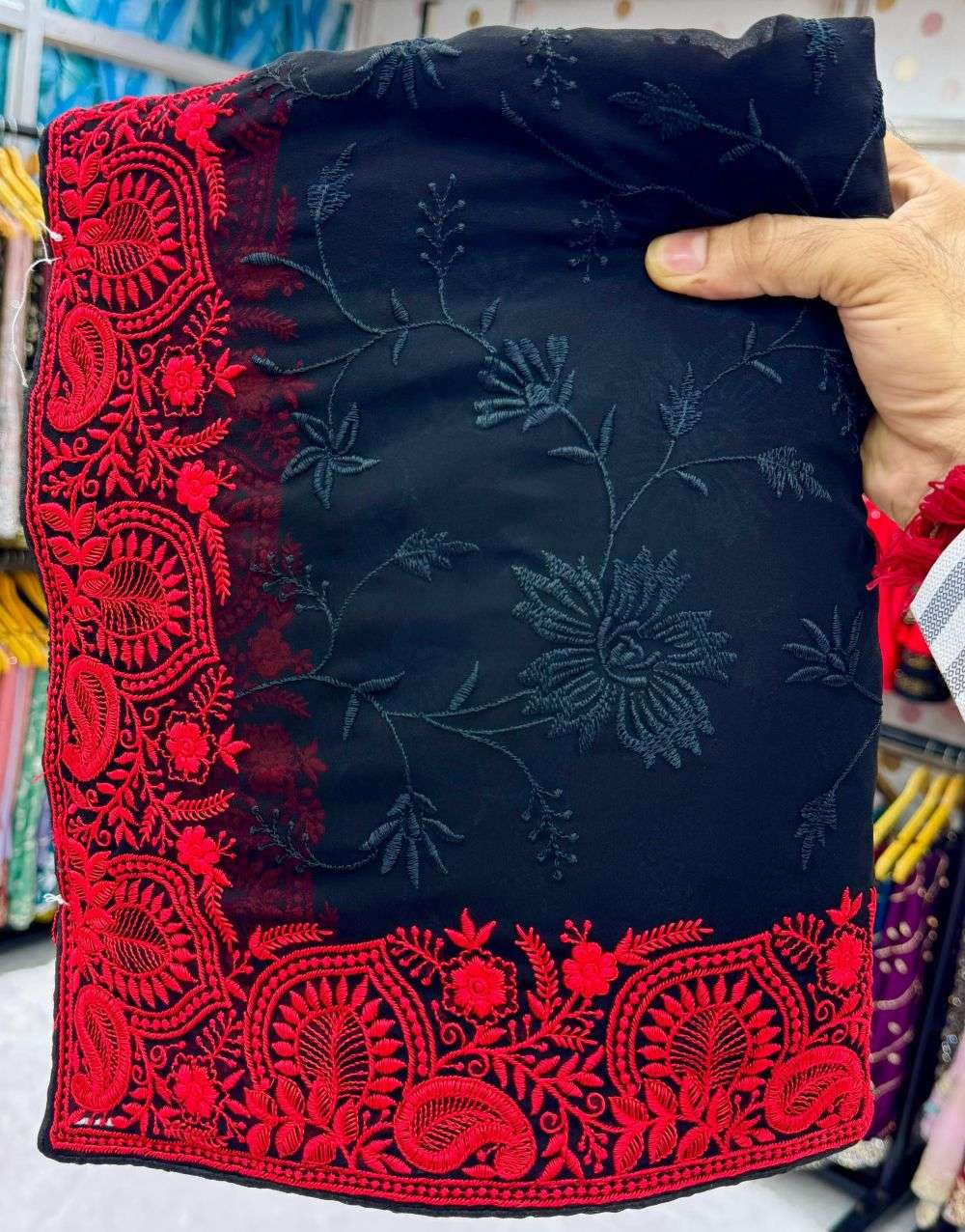 3885 COLOUR NX BY ASLIWHOLESALE DESIGNER PURE FANCY EMBROIDERY SAREES-00103