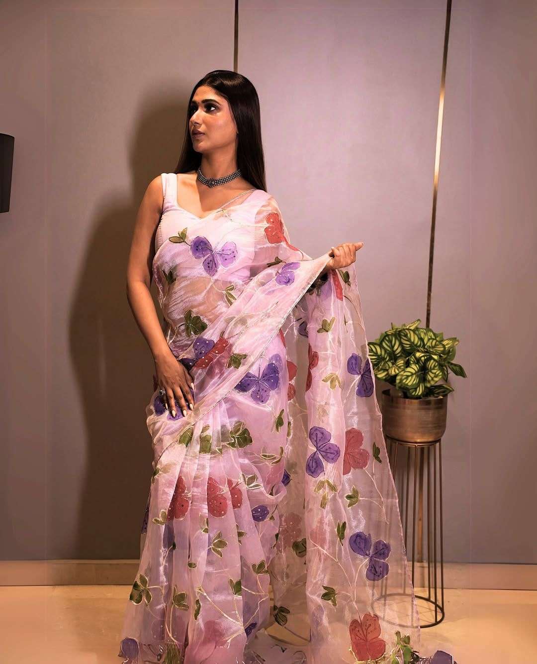 40 DESIGN BY ASLIWHOLESALE DESIGNER PURE ORGANZA EMBROIDERY SAREES-00287