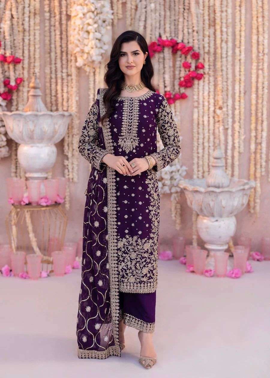5238 HIT COLOIUR BY ASLIWHOLESALE DESIGNER PURE FAUX GEORGETTE EMBROIDERY DRESSES-00262