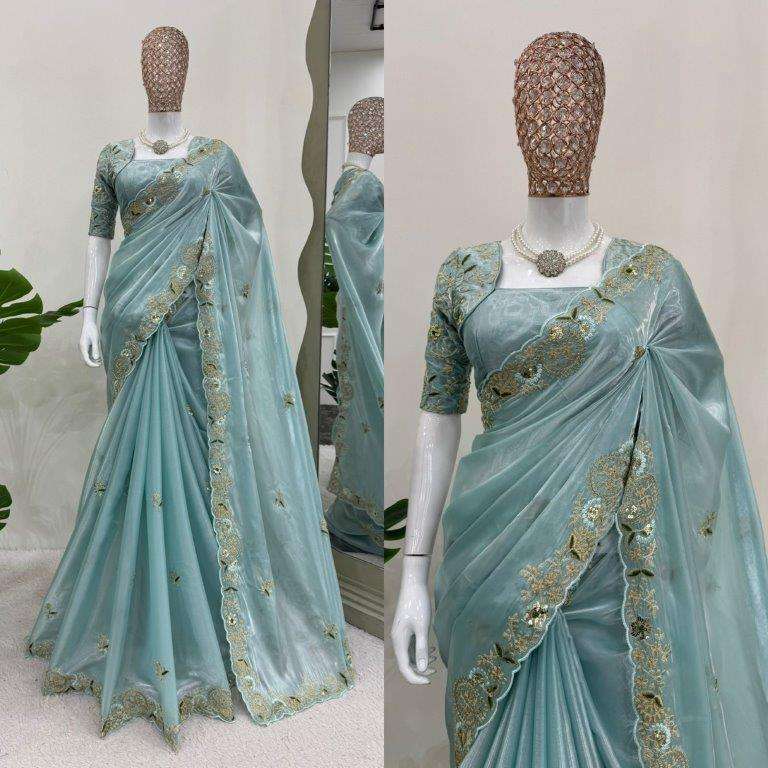 563 HIT COLOUR BY ASLIWHOLESALE DESIGNER PURE JIMMY CHOO TWIL NET EMBROIDERY SAREES-00241