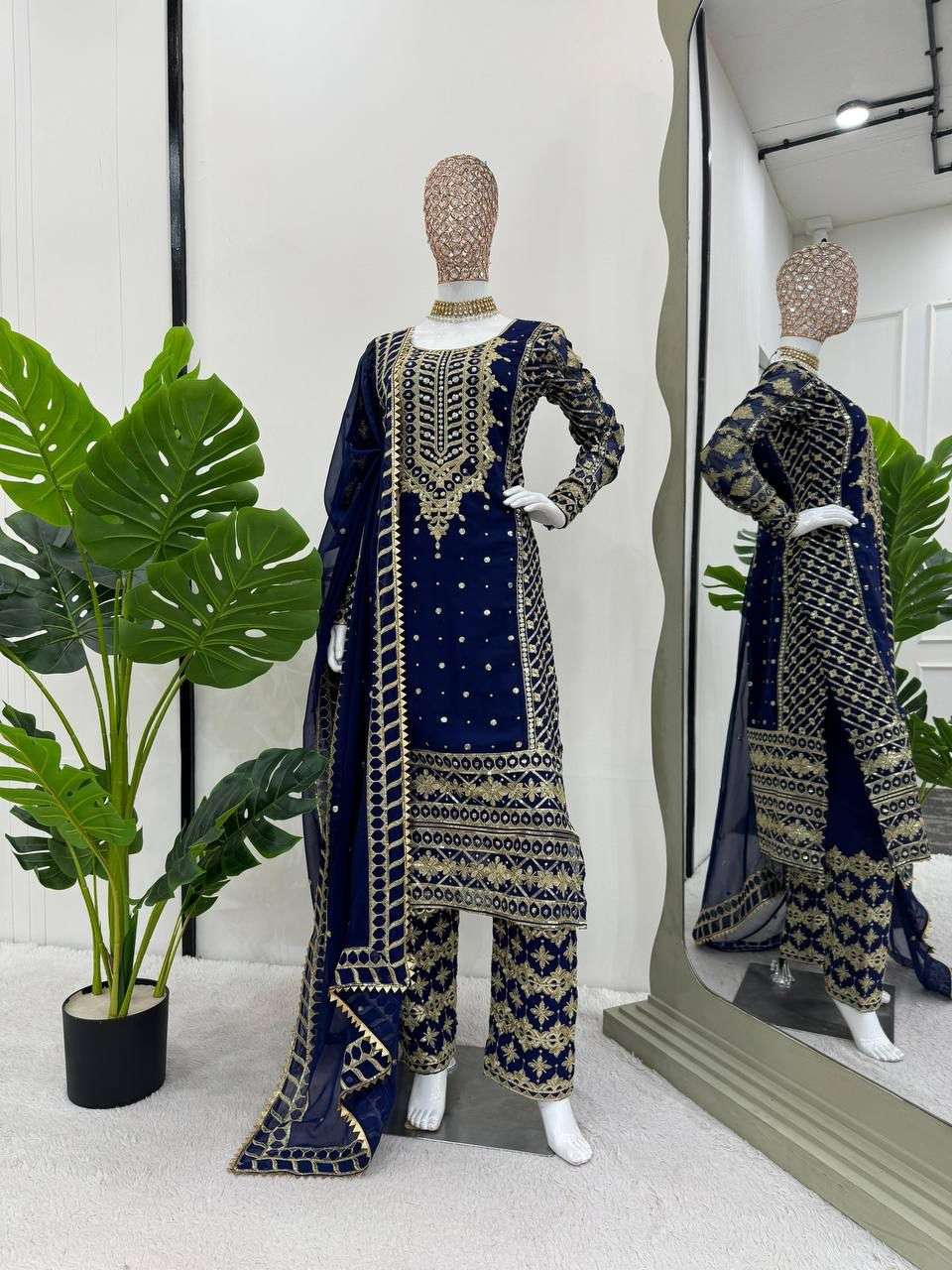 5785 HIT COLOUR BY ASLIWHOLESALE DESINGER PURE FAUX GEORGETTE EMBROIDERY PRINTED DRESSES-00242