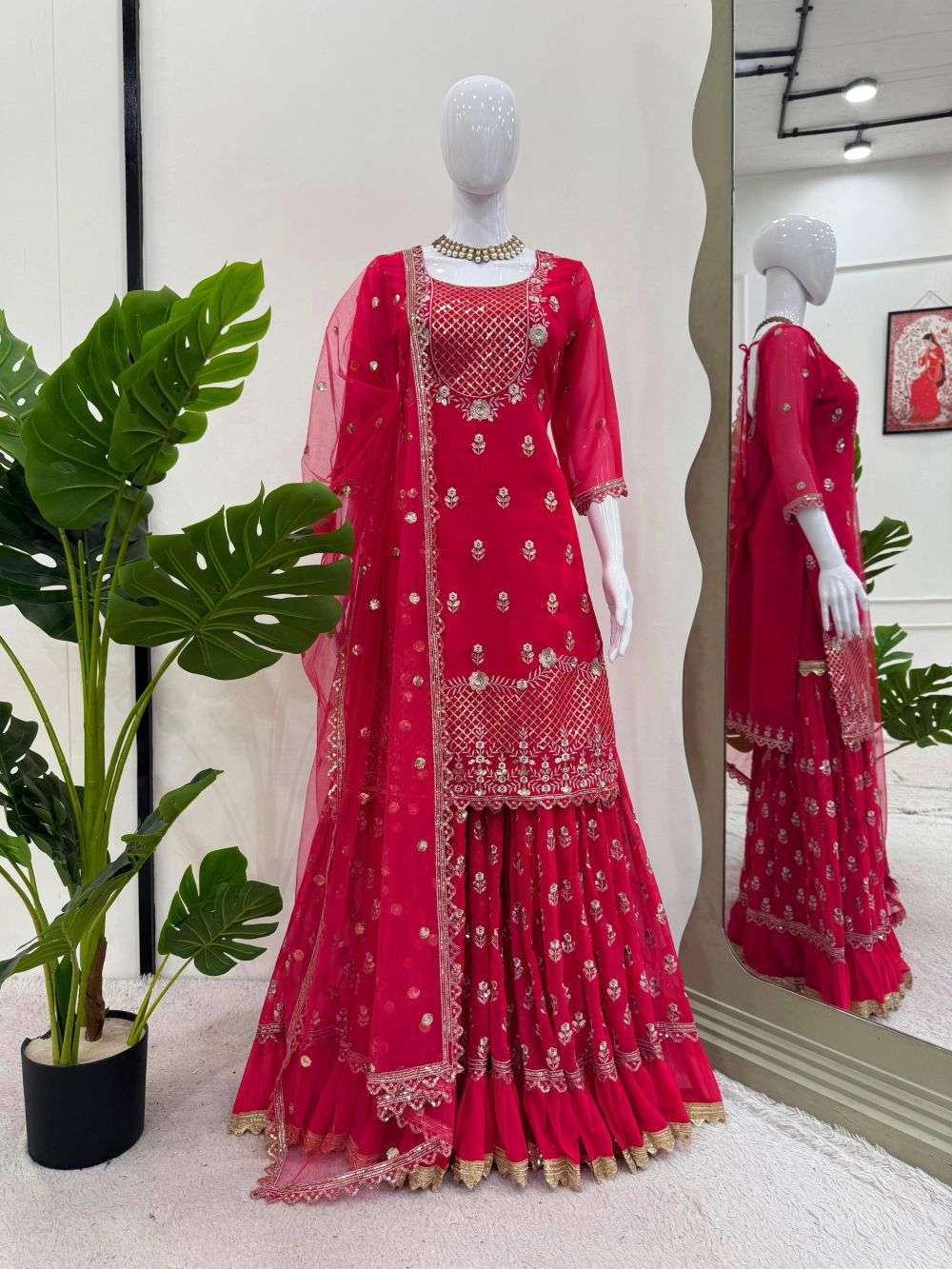 5909 HIT COLOUR BY ASLIWHOLESALE DESIGNER PURE FAUX GEORGETTE EMBROIDERY DRESSES-00242