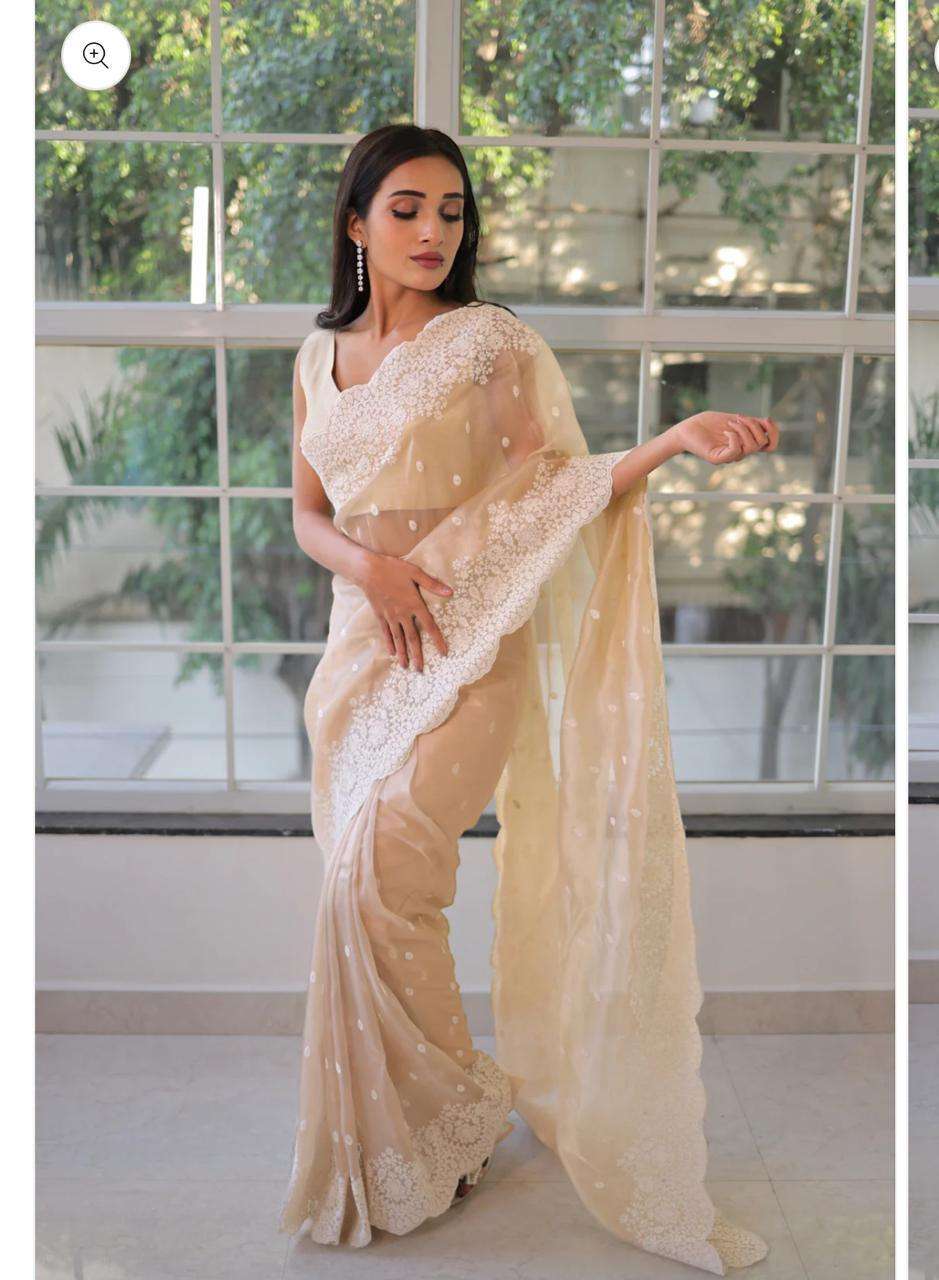 619 COLOUR BY ASLIWHOLESALE DESIGNER PURE GEORGETTE EMBROIDERY SAREES-00285