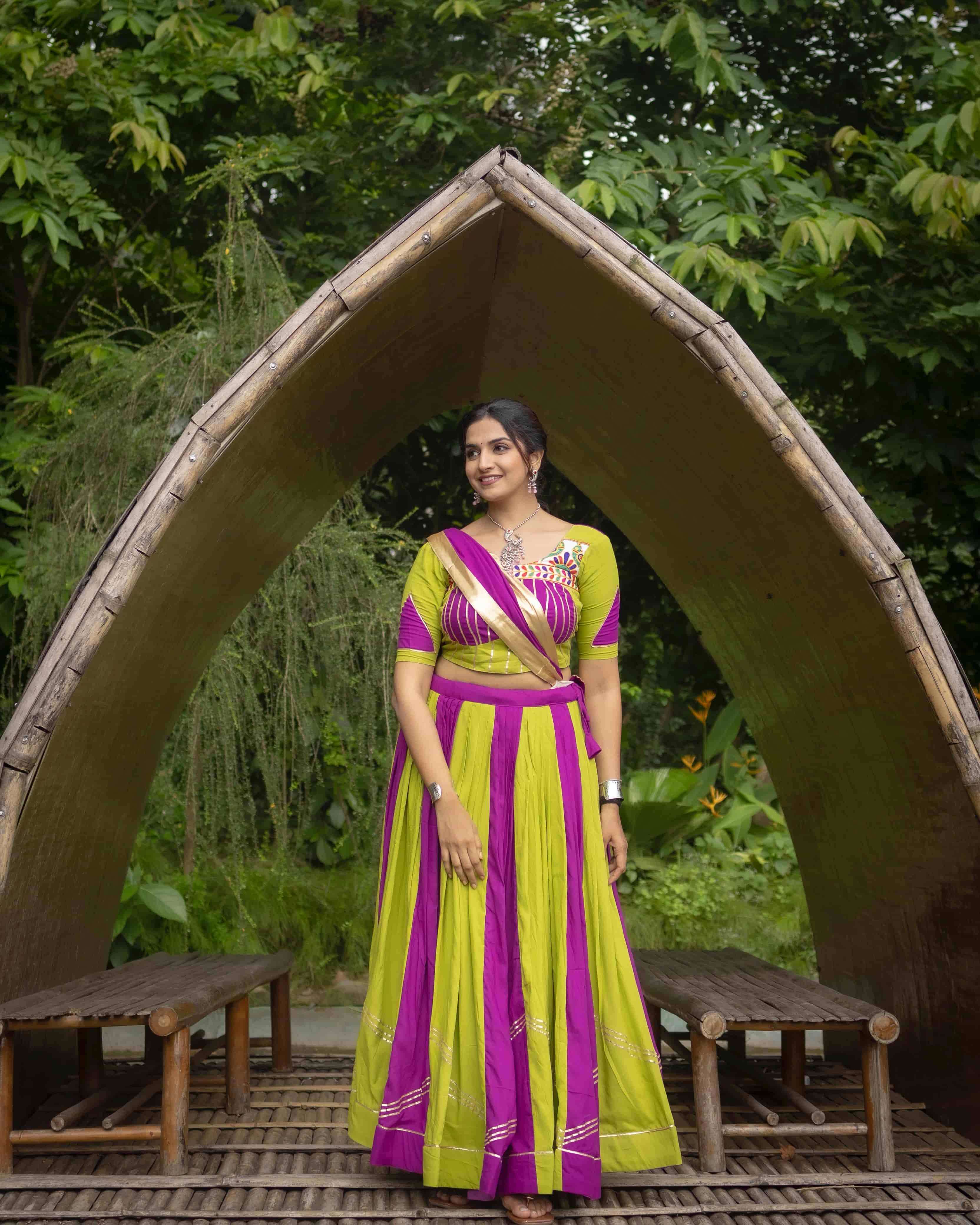 8053 COLOUR BY ASLIWHOLESALE DESIGNER PURE RAYON COTTON NAVRATRI LEHENGA-00135
