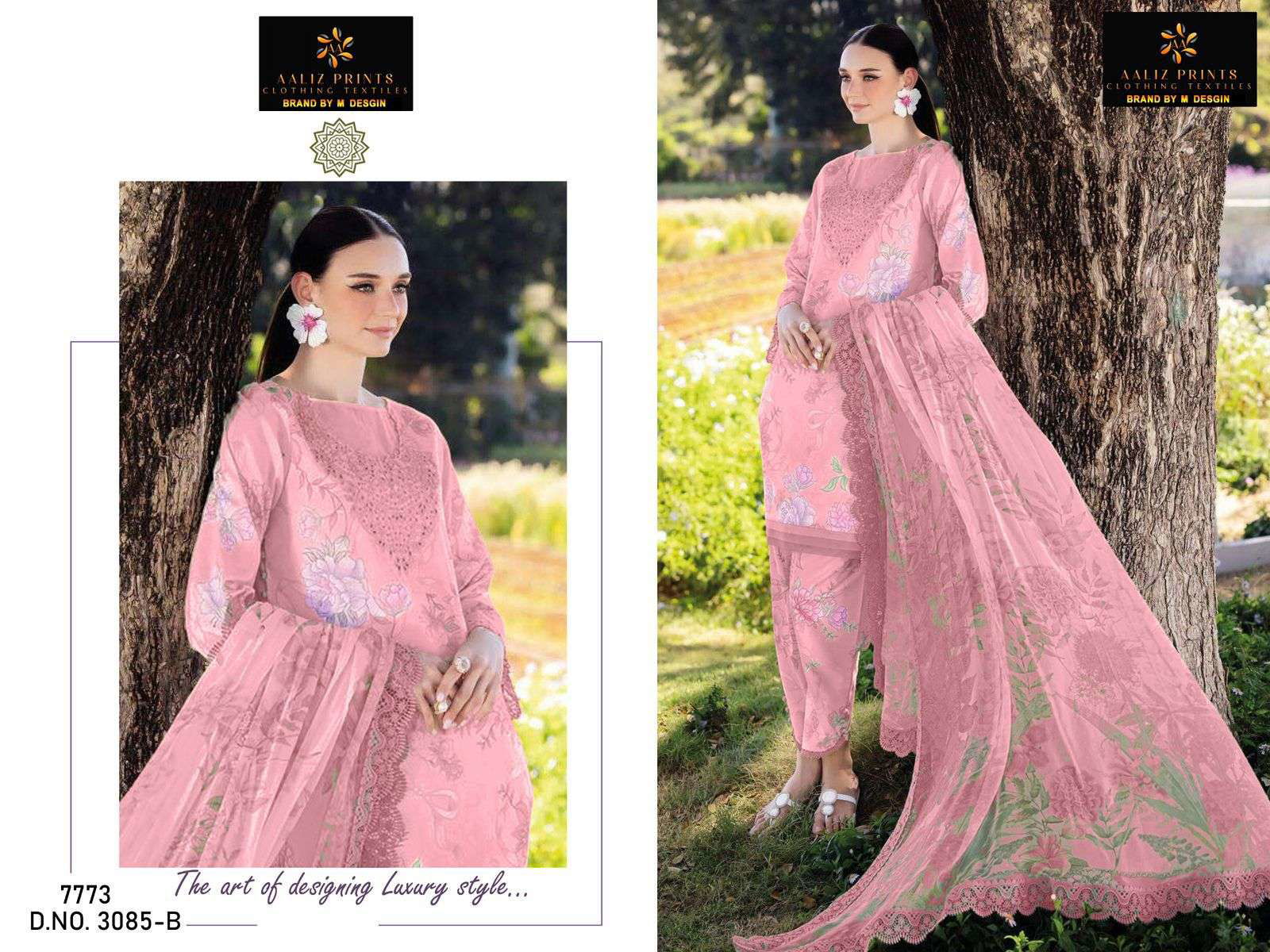 AALIZ PRINTS 3085 HIT COLOUR PURE COTTON PRINTED EMBROIDERY PAKISTANI DRESSES-00071