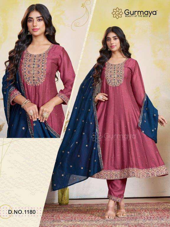AANCHI 1180 & 1181 SERIES PURE VICHITRA SILK EMBROIDERY DRESSES-00286