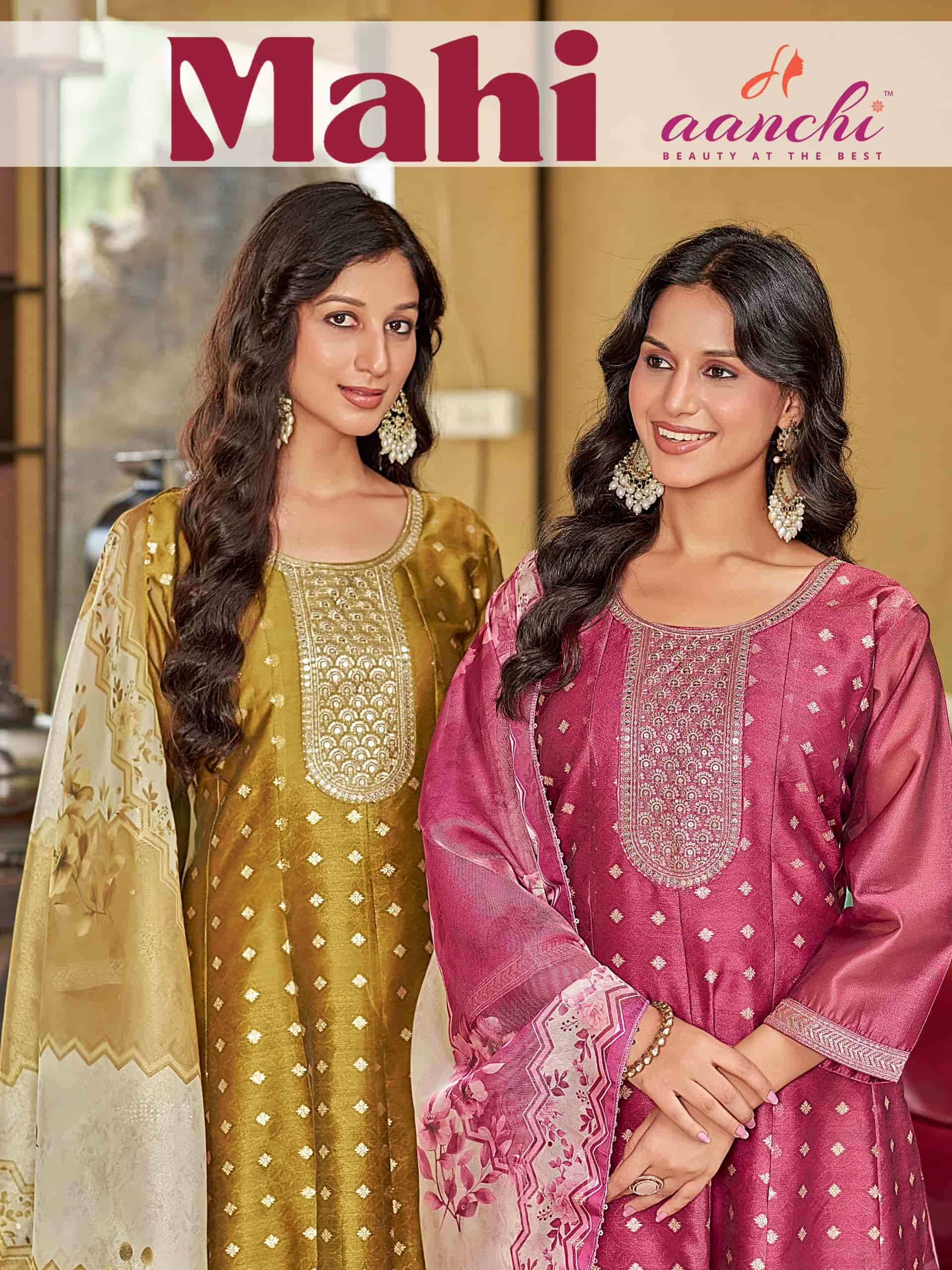 AANCHI MAHI PURE SIMMER JACQUARD BUTTI EMBROIDERY PRINTED DRESSES-00286
