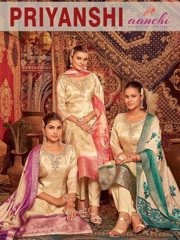 AANCHI PRIYANSHI PURE FANCY JACQUARD EMBROIDERY DRESSES-00286