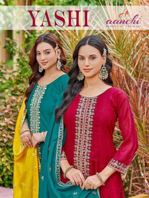 AANCHI YASHI PURE VICHITRA SILK EMBROIDERY DRESSES-00286