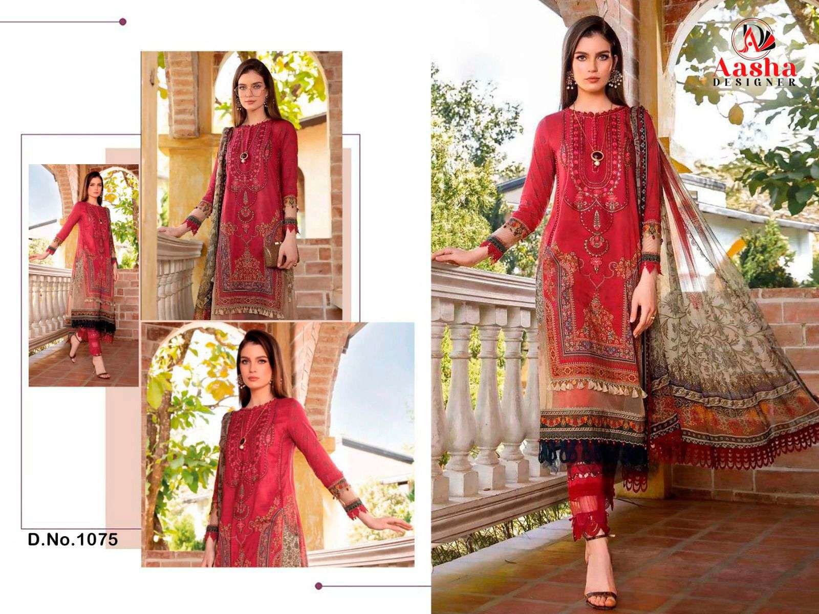 AASHA 1075 PURE COTTON PRINTED EMBROIDERY PAKISTANI DRESSES-00062