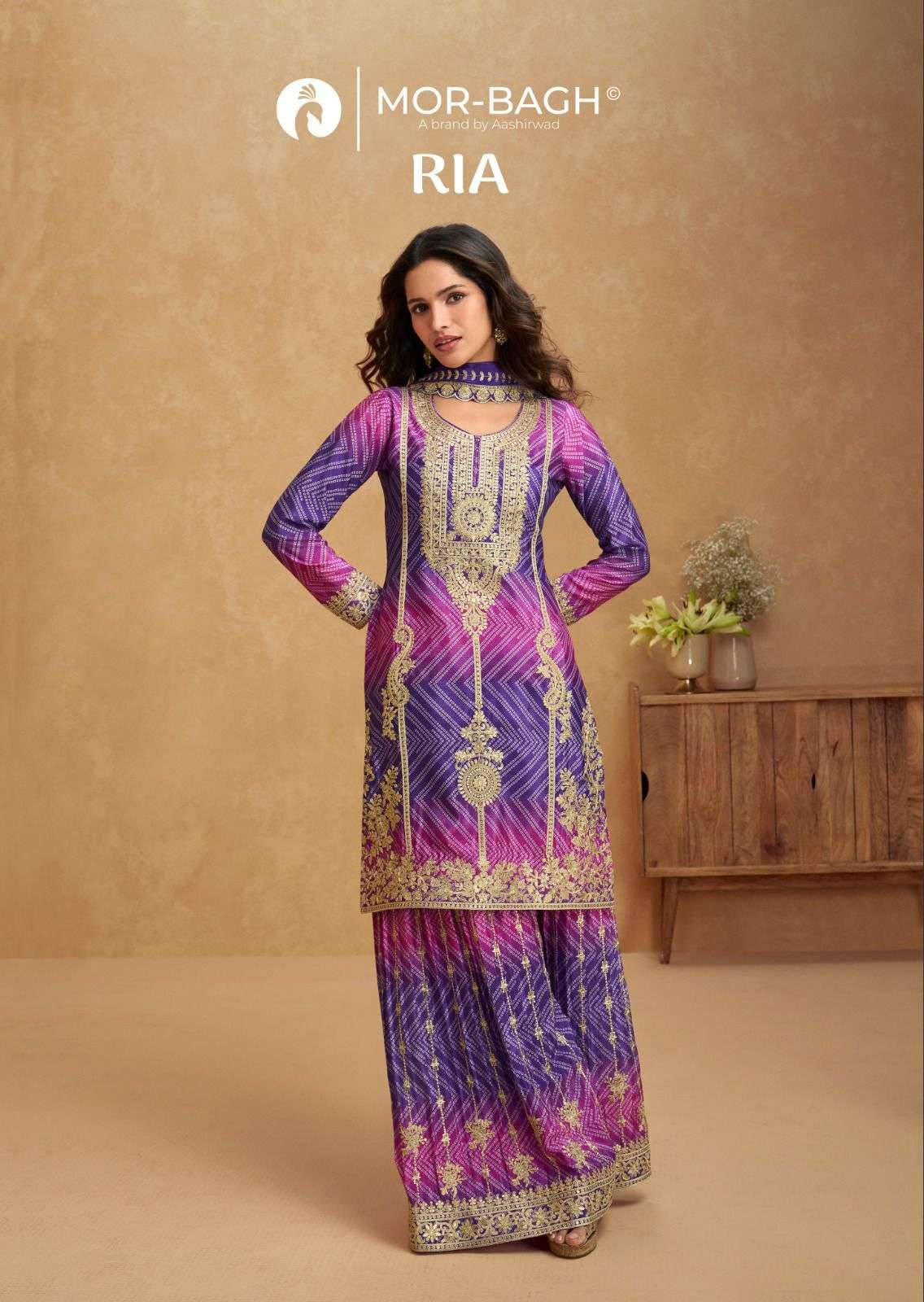AASHIRWAD CREATION RIA PURE CHINON SILK DRESSES-00150