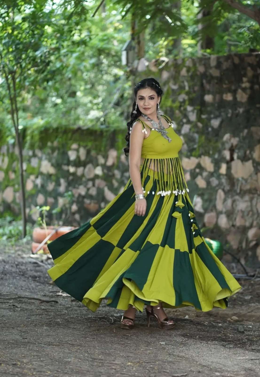AAWIYA 7078 COLOUR PURE COTTON LEHENGAS-00060