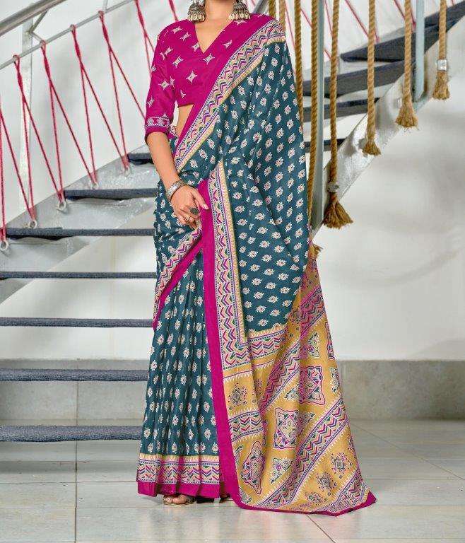 AJRAKH 2 BY ASLIWHOLESALE DESIGNER PURE CRAPE SILK SAREES-00254