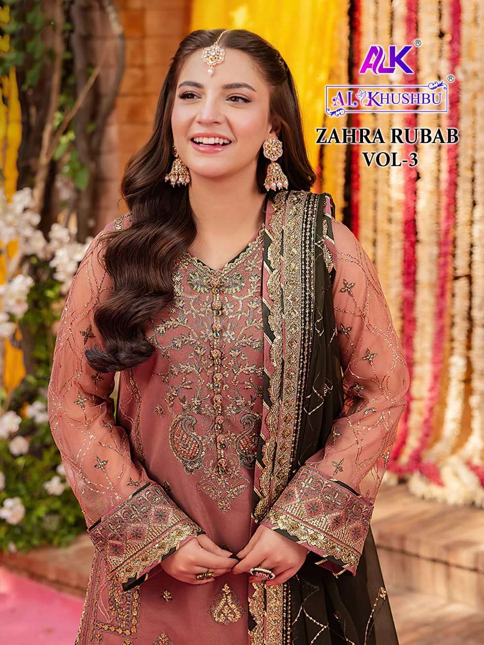 AL KHUSHBU ZAHRA RUBAB VOL-03 PURE GEORGETTE EMBROIDERY PAKISTANI DRESSES-00062