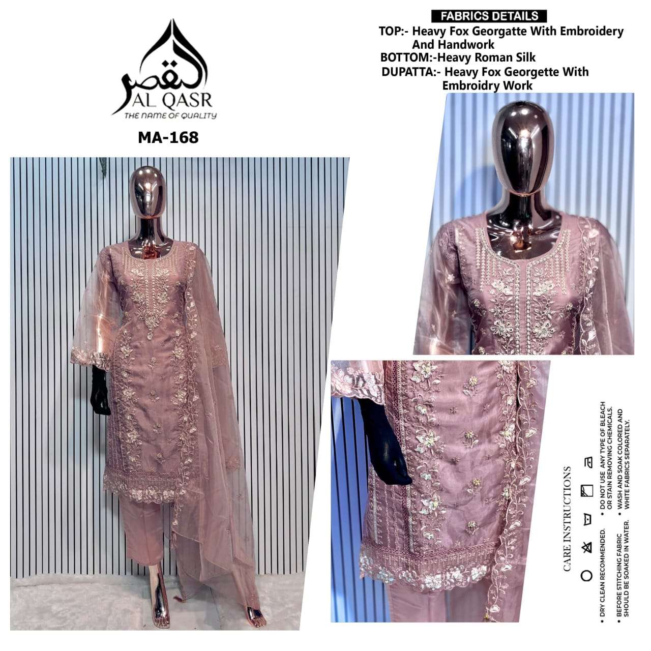 AL-QASR MA-167 PURE ORGANZA EMBROIDERY DRESSES-00245