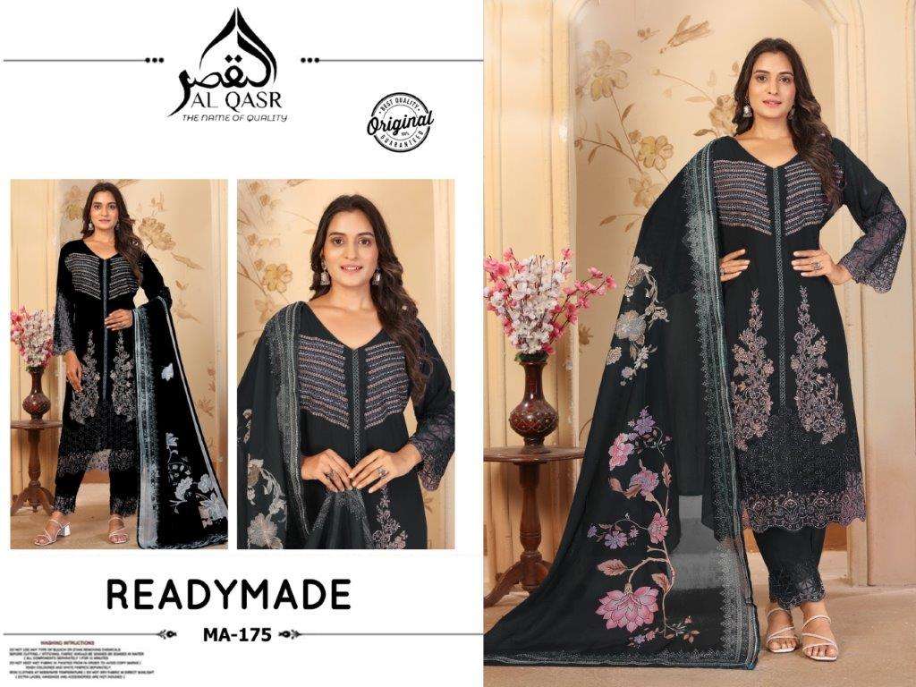 AL-QASR MA-175 PURE FAUX GEORGETTE EMBROIDERY PAKISTANI DRESSES-00245