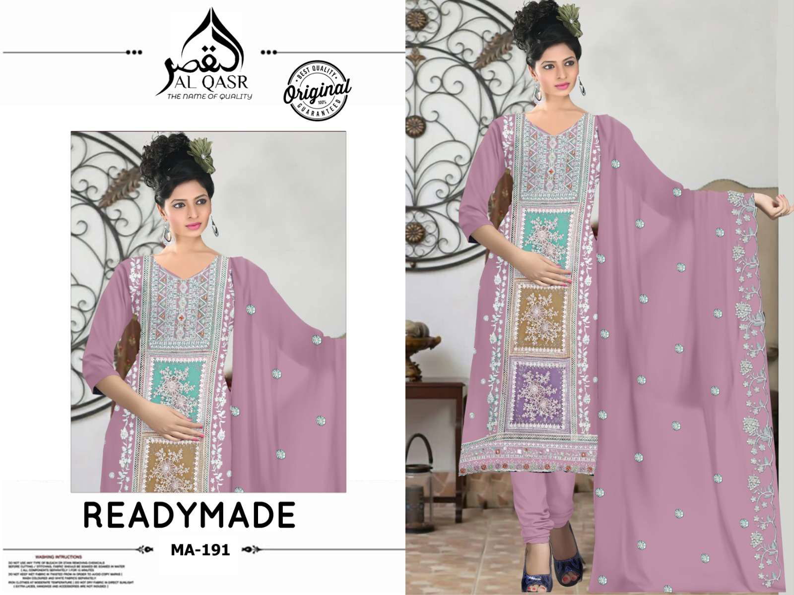 AL-QASR MA-191 PURE FAUX GEORGETTE EMBROIDERY PAKISTANI DRESSES-00245