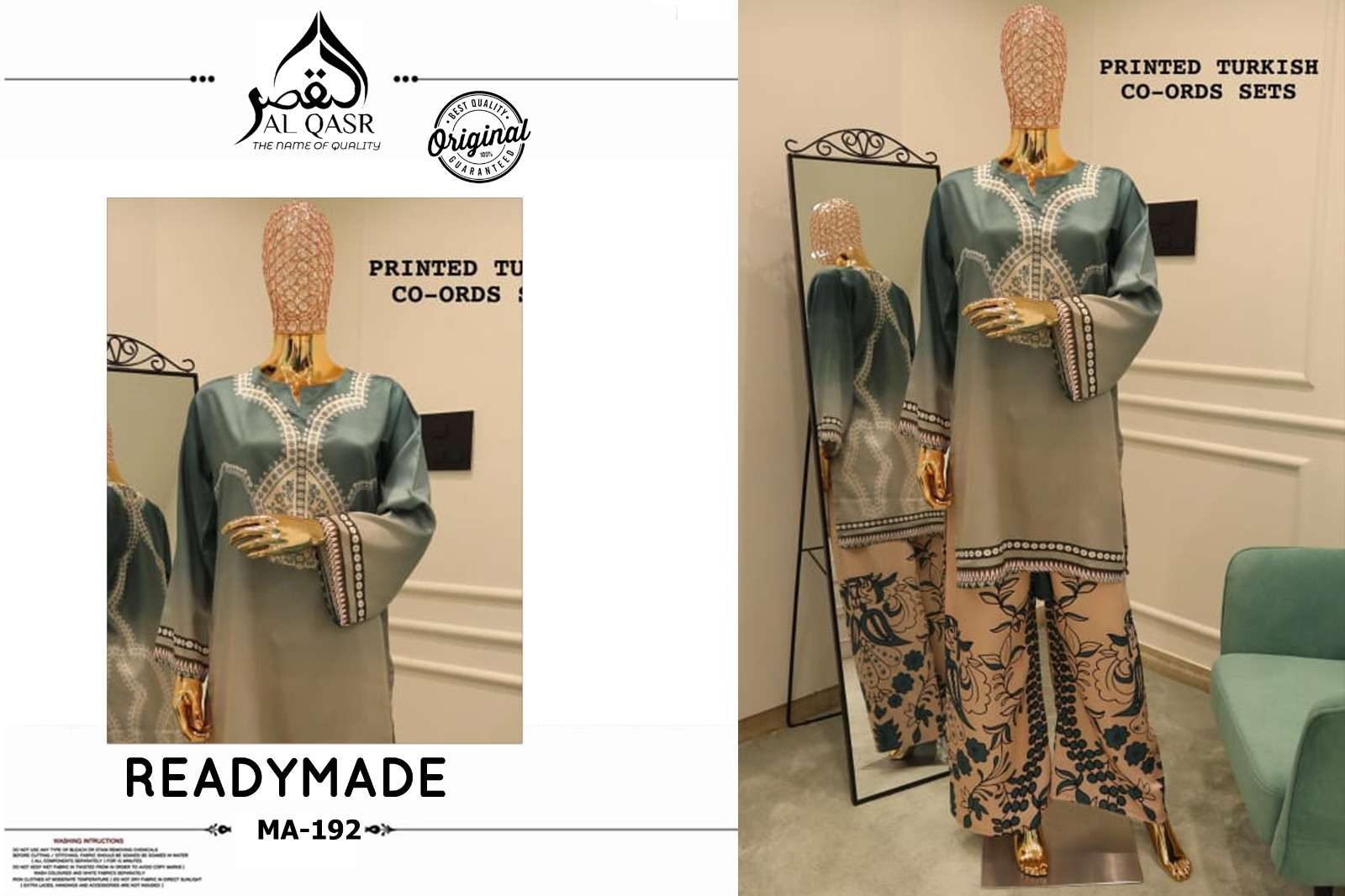 AL-QASR MA-192 PURE HEAVY SOFT SATIN PRINTED DRESSES-00245