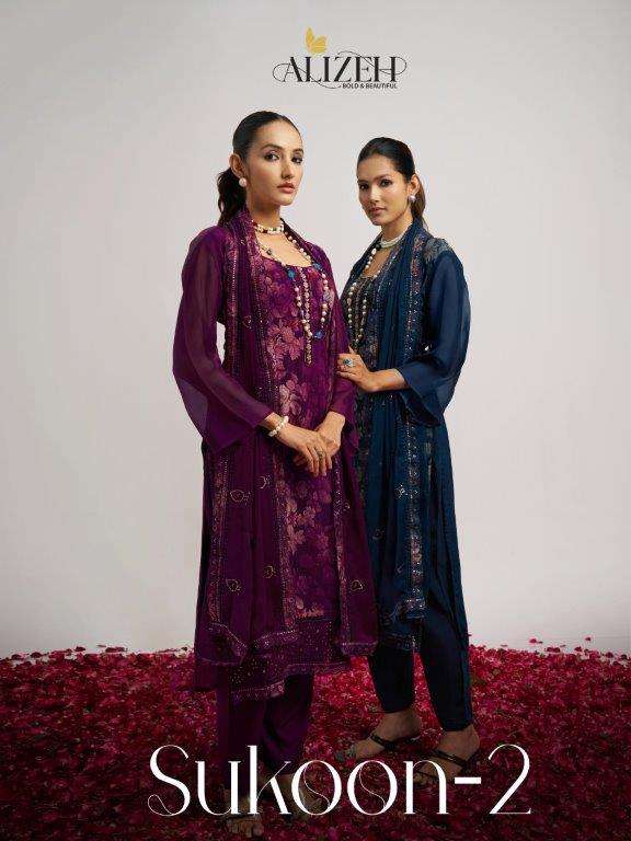 ALIZEH SUKOON VOL-2 7038 TO 7040 SERIES PURE ORGANZA EMBROIDERY DRESSES-00001