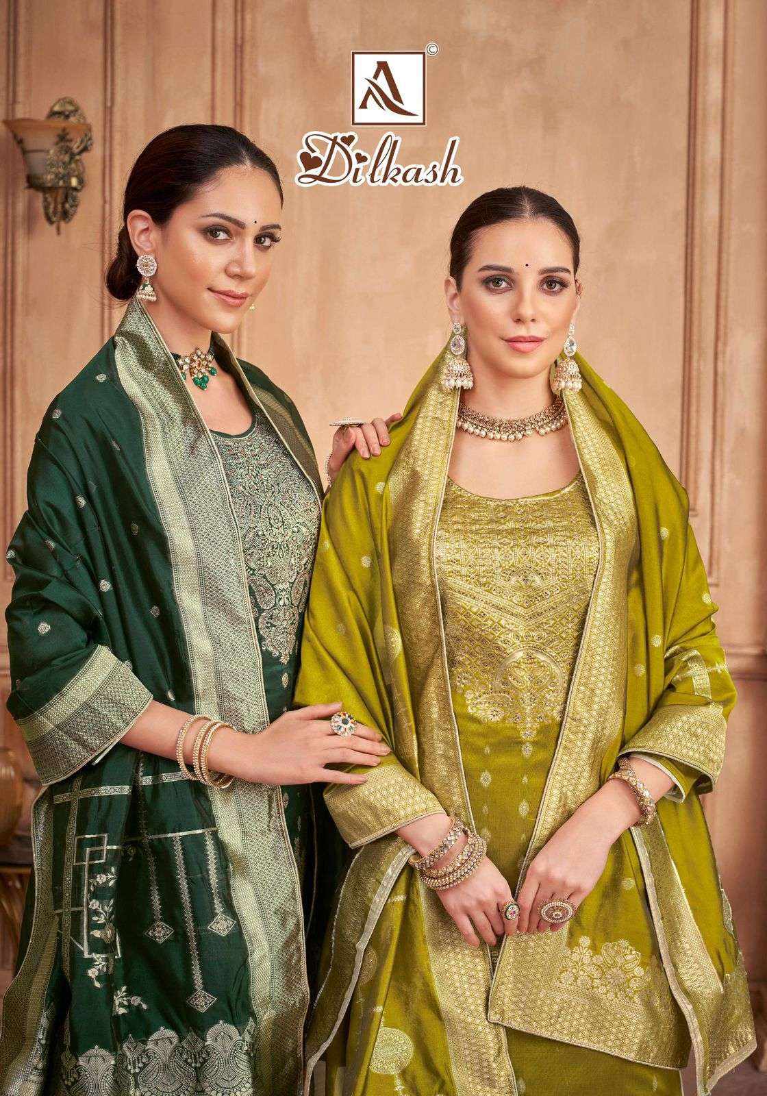 ALOK SUIT DILKASH PURE JACQUARD  WEAVING DRESSES-00201