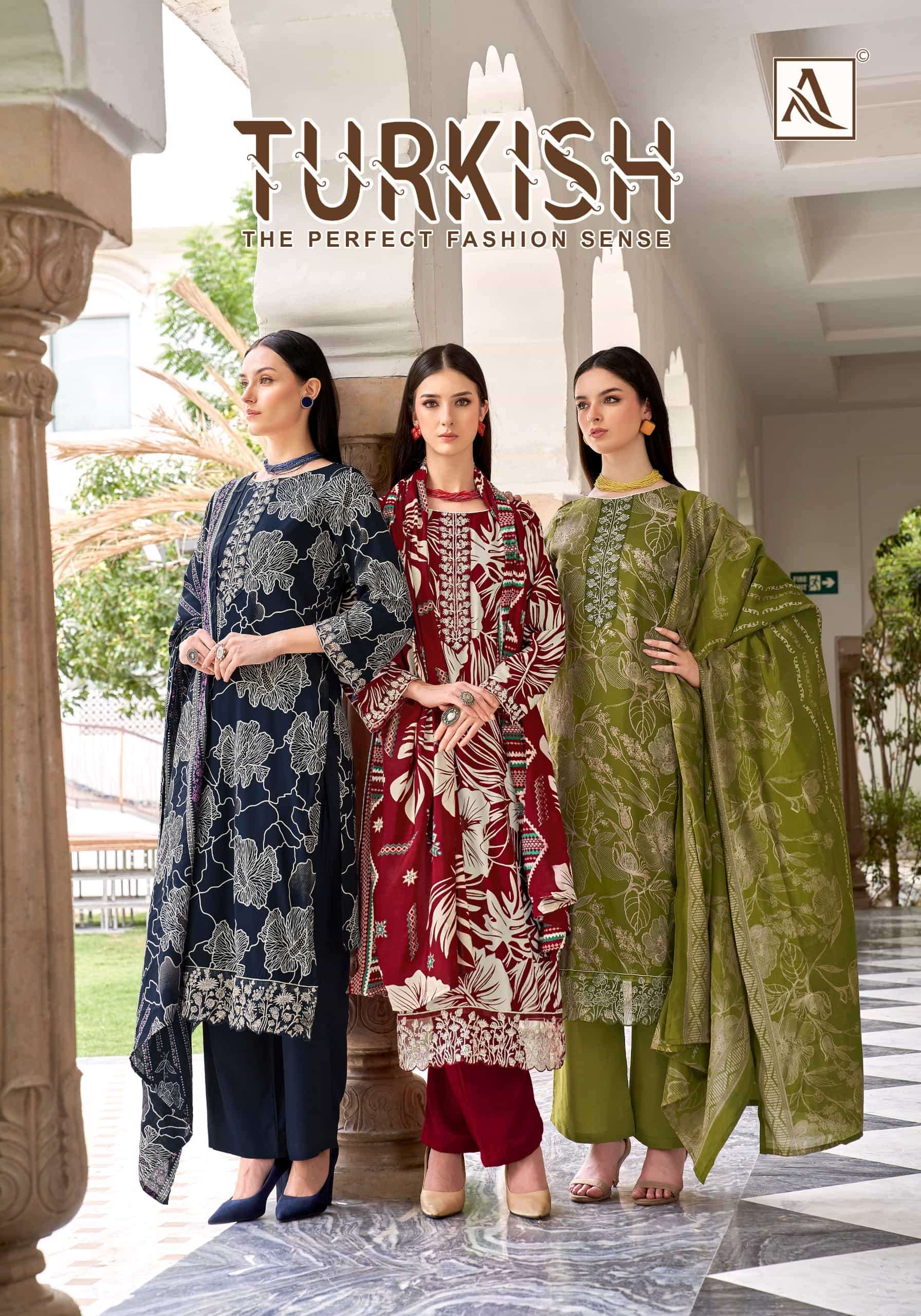ALOK SUIT TURKISH PURE VISCOSE RAYON EMBROIDERY PAKISTANI DRESSES-00011