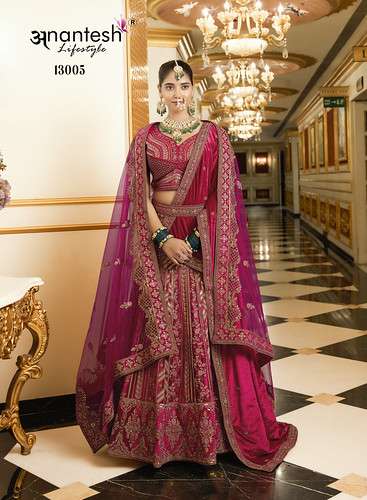 ANANTESH LIFESTYLE WEDDING BRIDE VOL-2 13305 SERIES PURE VELVET LEHENGAS-00304
