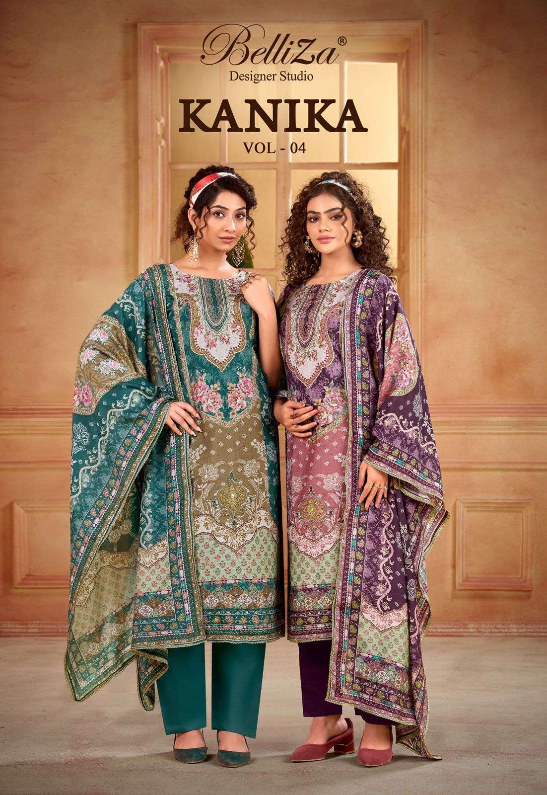 BELLIZA KANIKA VOL-04 PURE HEAVY VISCOSE MUSLIN PRINTED PAKISTANI DRESSES-00201
