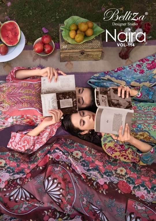 BELLIZA NAIRA VOL-114 877-001 TO 877-008 SERIES PURE COTTON PRINTED PAKISATNI DRESSES-00062