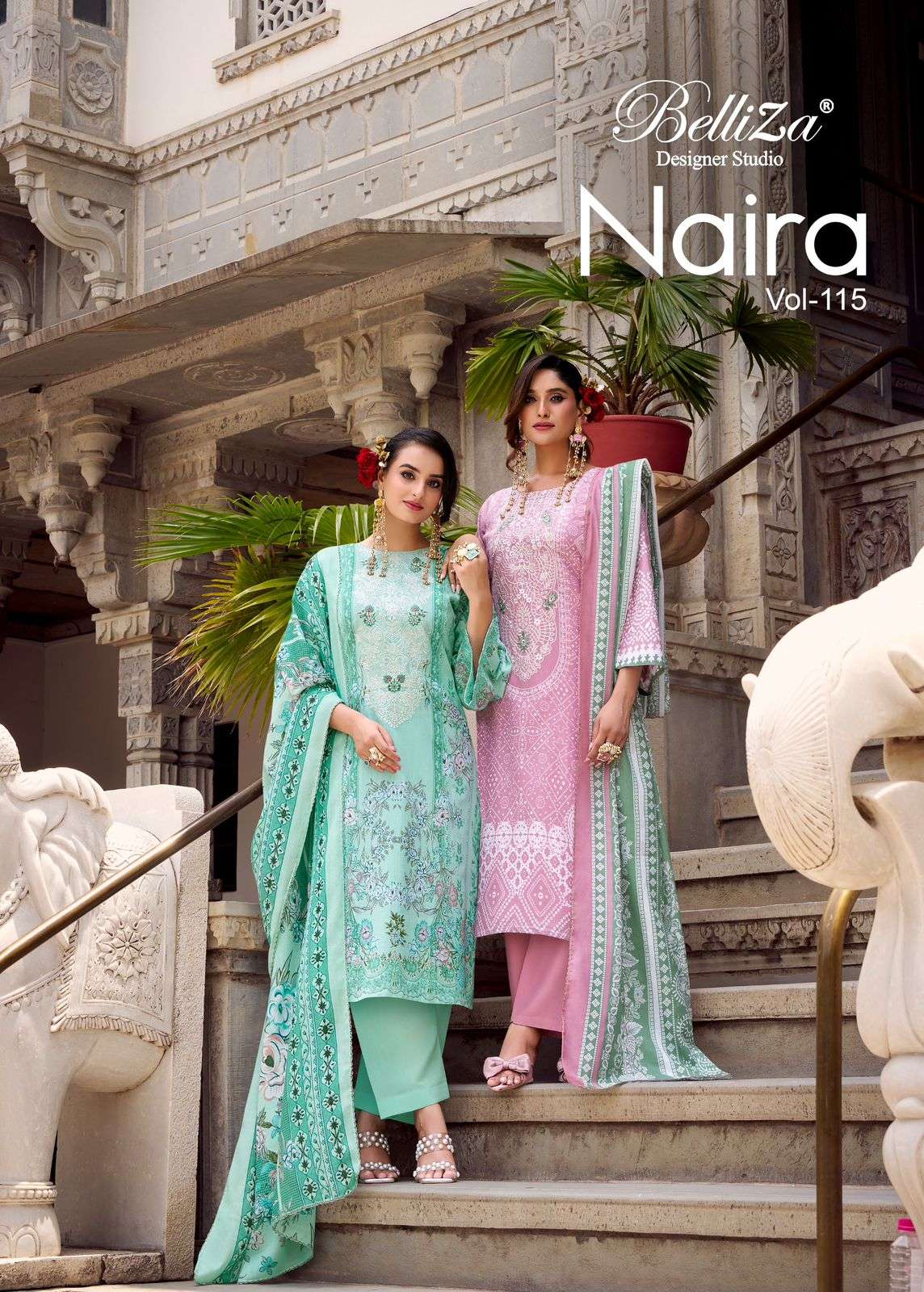 BELLIZA NAIRA VOL-115 888-001 TO 888-008 SERIES PURE COTTON PRINTED PAKISATNI DRESSES-00201