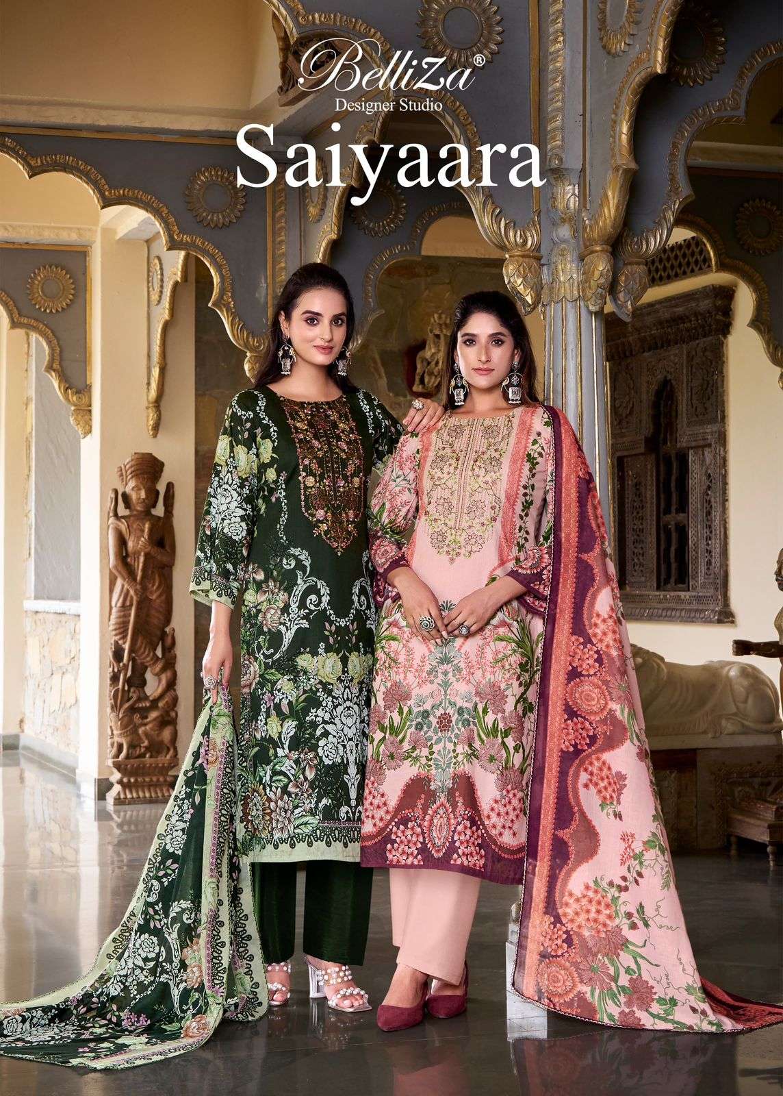 BELLIZA SAIYAARA 887-001 TO 887-006 SERIES PURE COTTON PRINTED PAKISTANI DRESSES-00201