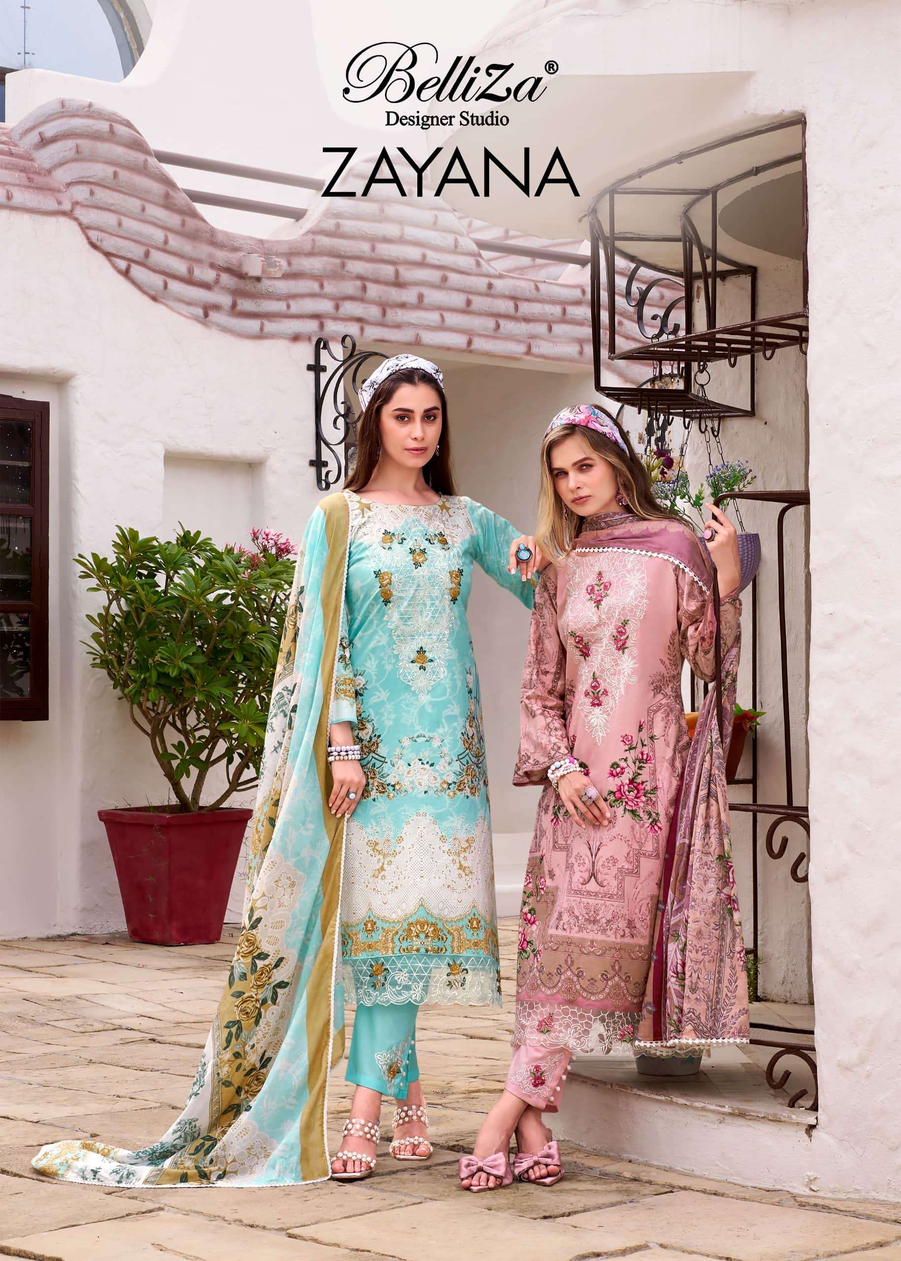 BELLIZA ZAYANA PURE COTTON PRINTED EMBROIDERY PAKISTANI DRESSES-00011